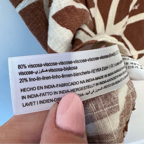 Porter & Ash Men’s Linen Geometric Casual Short Sleeve Button-Down Shirt - Picture 6 of 6